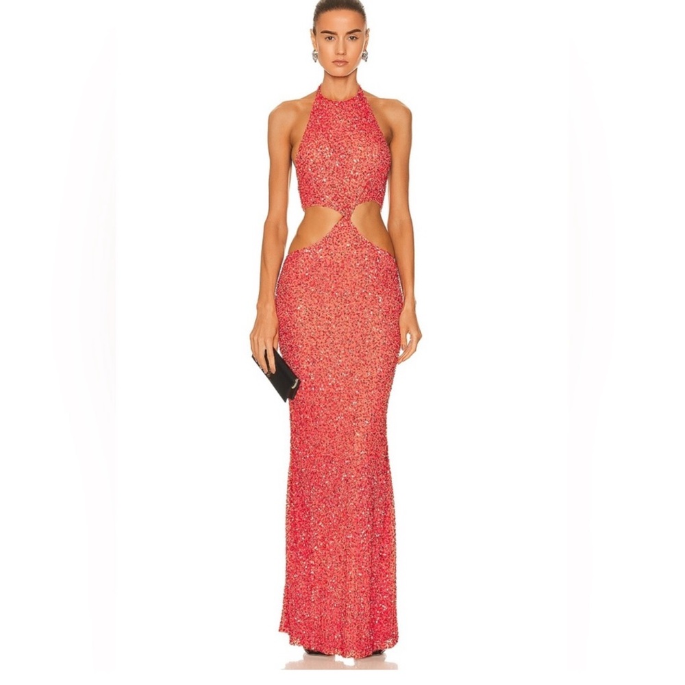 Retrofete Katerina beaded gown in peach